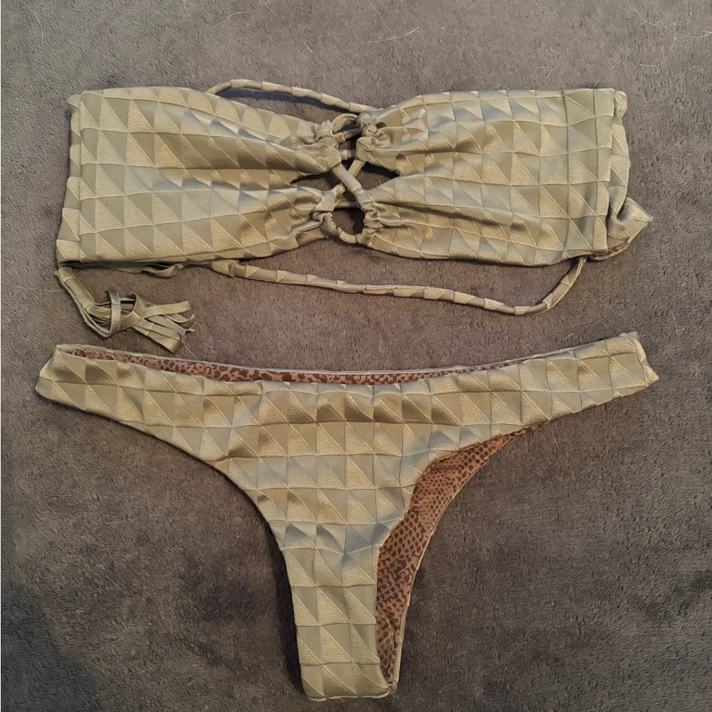 Acacia swimwear Brown Leopard Print Bikini
